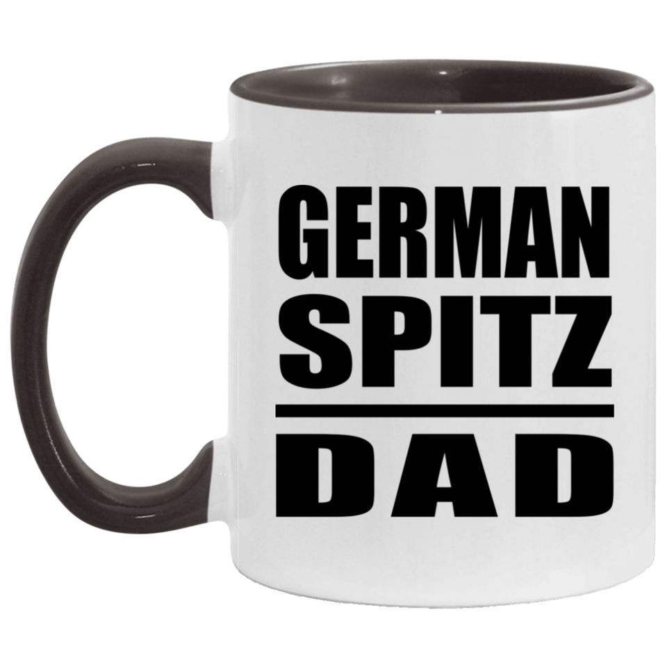 German Spitz Dad - 11oz Accent Mug Black