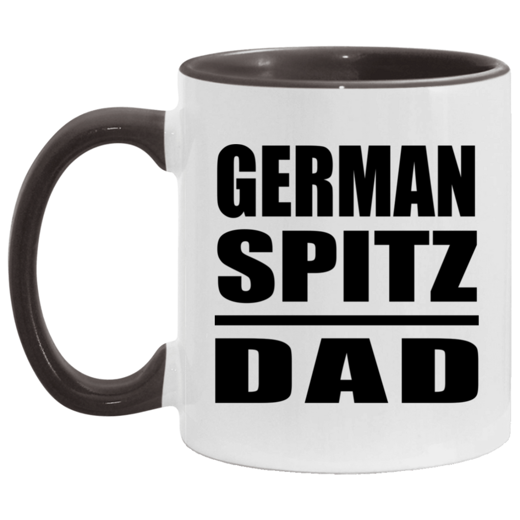 German Spitz Dad - 11oz Accent Mug Black