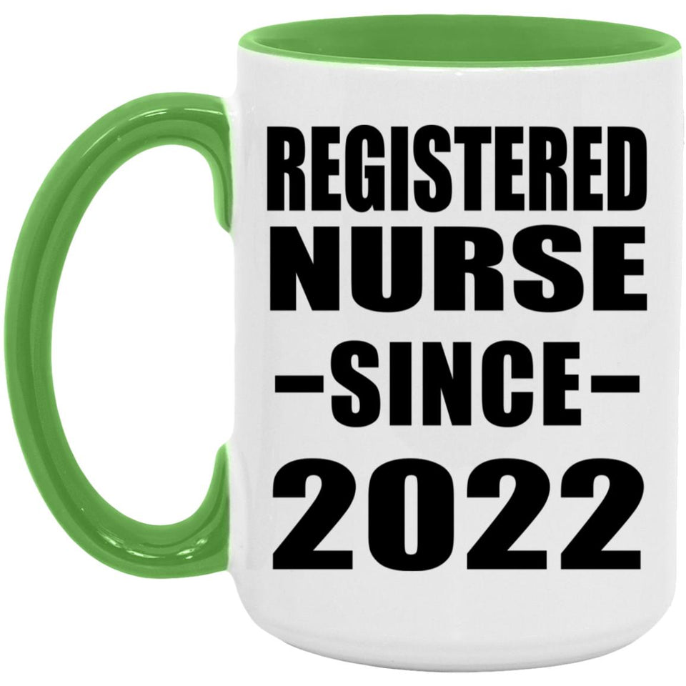 Registered Nurse Since 2022 - 15oz Accent Mug Green