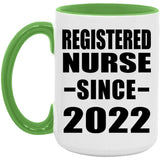 Registered Nurse Since 2022 - 15oz Accent Mug Green