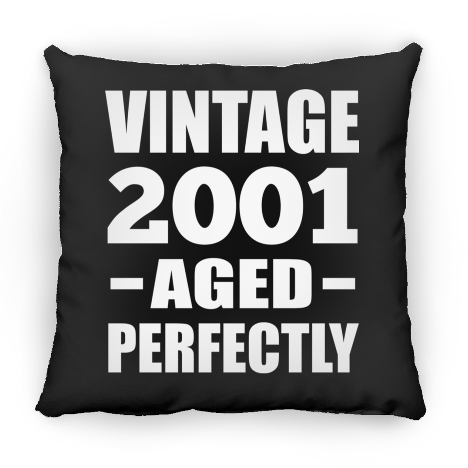 23rd Birthday Vintage 2001 Aged Perfectly - Throw Pillow Black