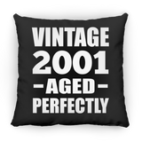 23rd Birthday Vintage 2001 Aged Perfectly - Throw Pillow Black