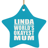 Linda World's Okayest Mum - Star Ornament