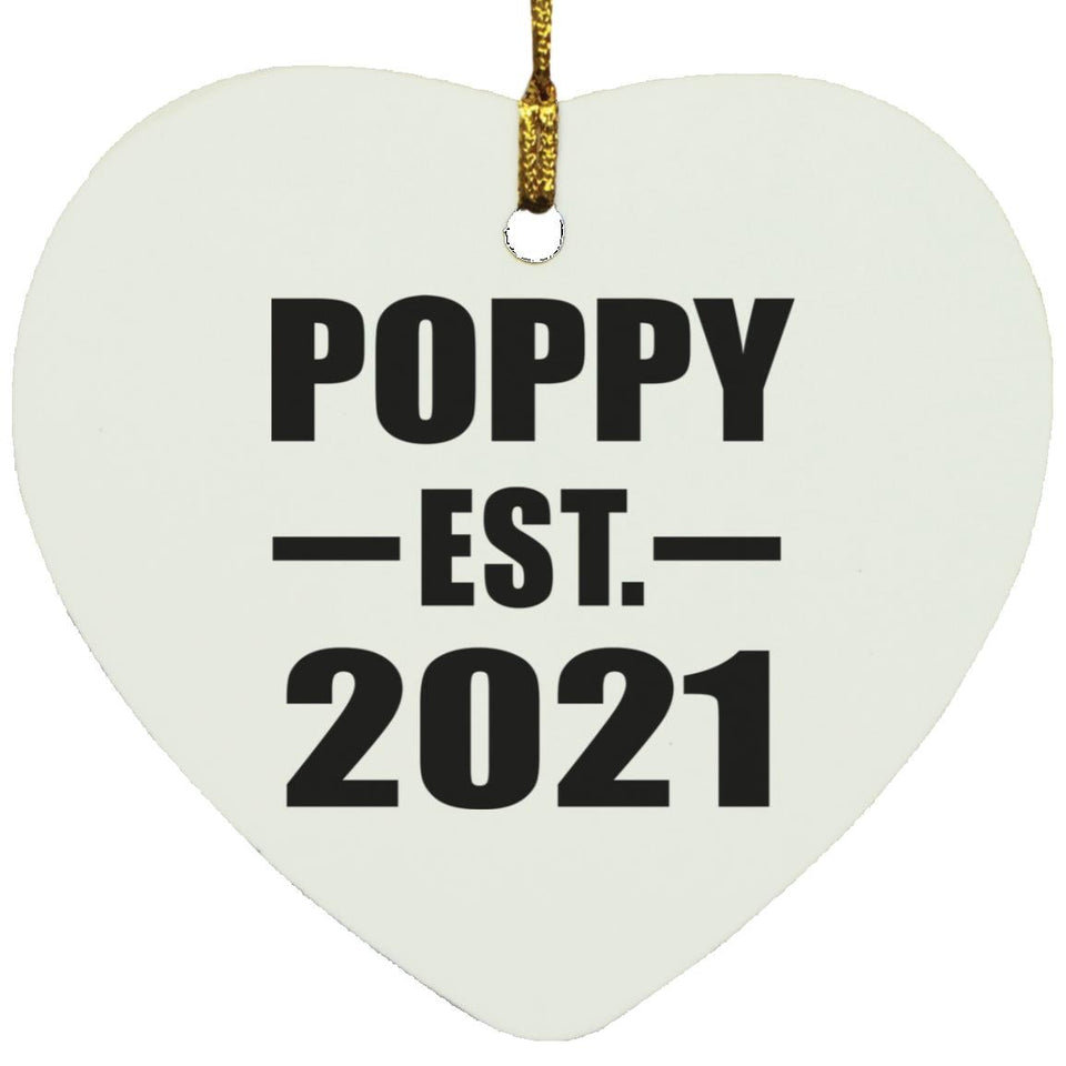 Poppy Established EST. 2021 - Heart Ornament