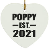 Poppy Established EST. 2021 - Heart Ornament
