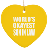 World's Okayest Son In Law - Heart Ornament