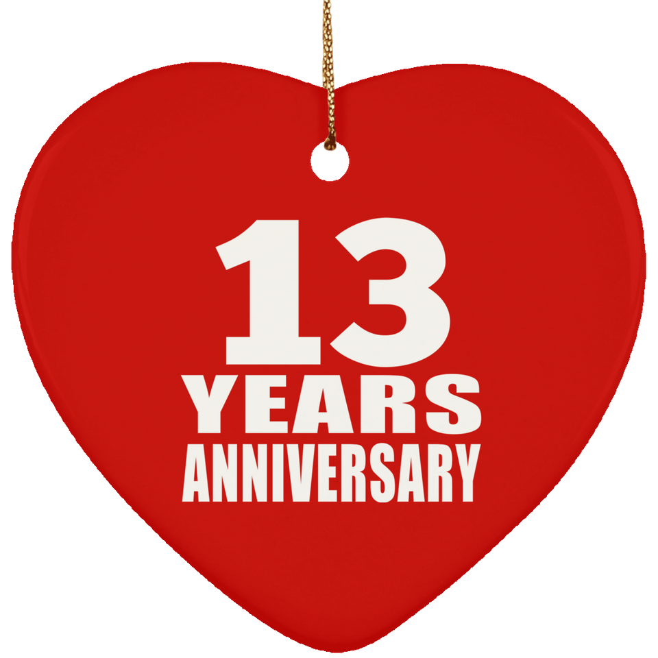13th Anniversary 13 Years - Heart Ornament