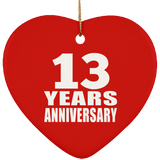 13th Anniversary 13 Years - Heart Ornament