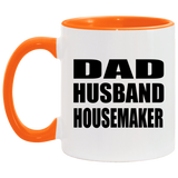 Dad Husband Housemaker - 11oz Accent Mug Orange