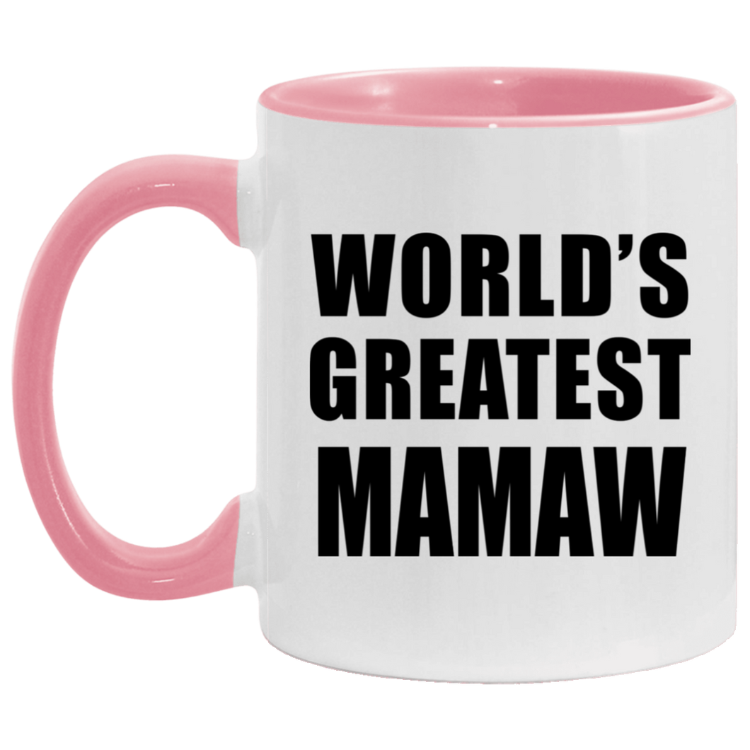 World's Greatest Mamaw - 11oz Accent Mug Pink