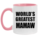 World's Greatest Mamaw - 11oz Accent Mug Pink