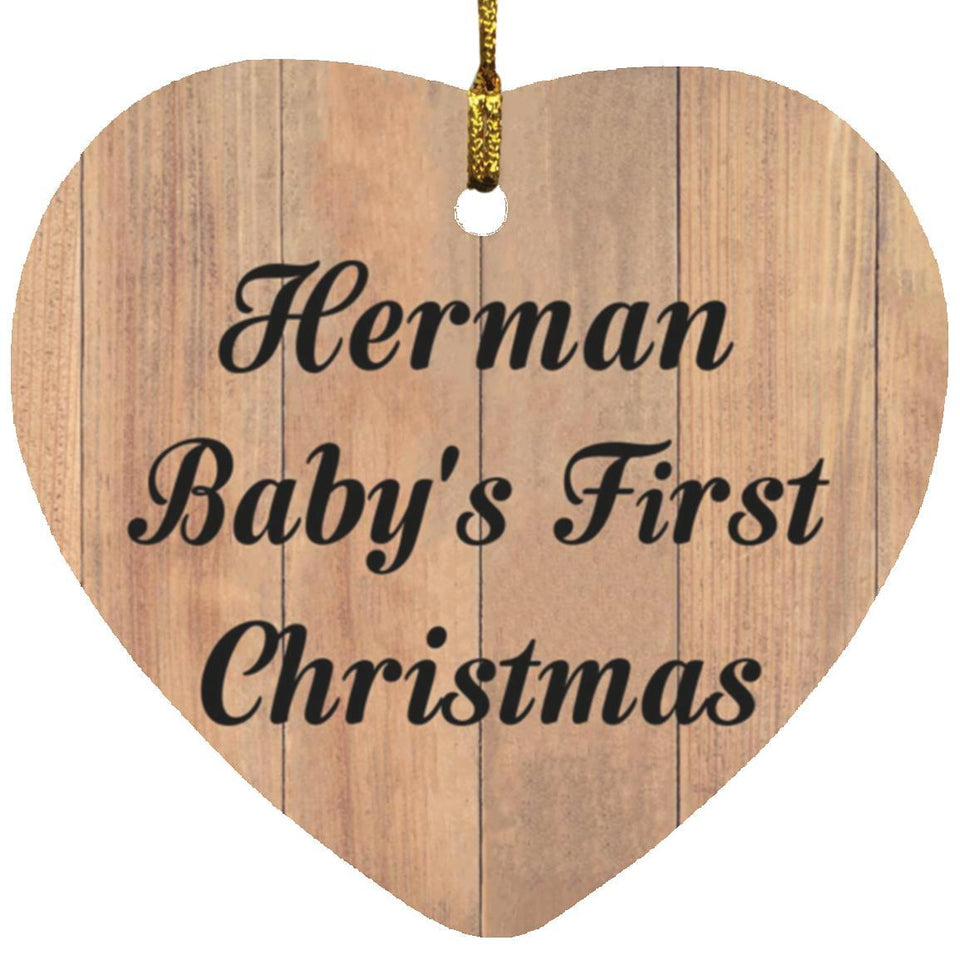 Herman Baby's First Christmas - Heart Ornament C