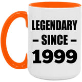 25th Birthday Legendary Since 1999 - 15oz Accent Mug Orange