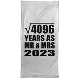 64th Anniversary Square Root of 4096 Years As Mr & Mrs 2023 - Hand Towel