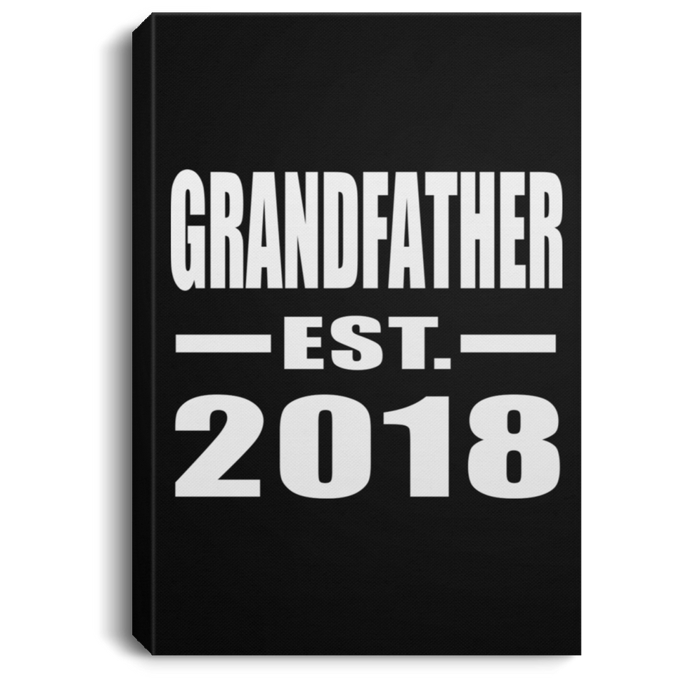 Grandfather Established EST. 2018 - Canvas Portrait