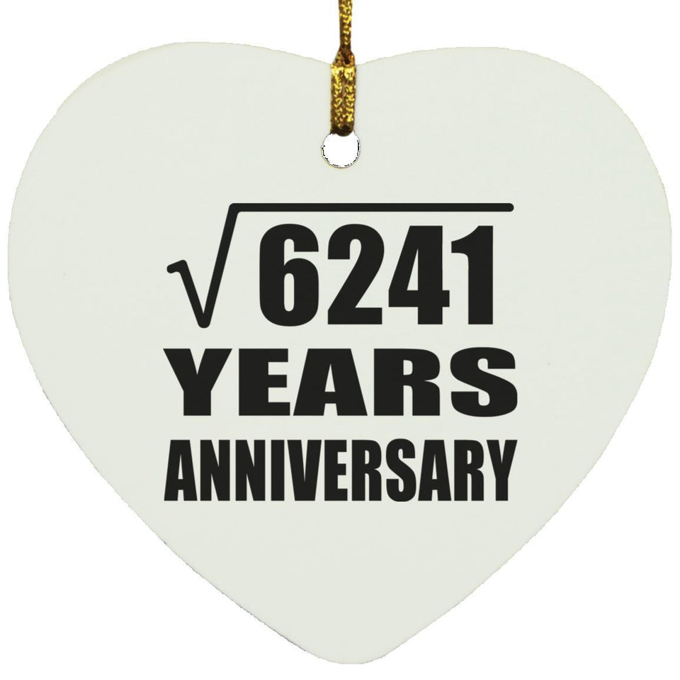 79th Anniversary Square Root of 6241 Years Anniversary - Heart Ornament