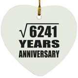 79th Anniversary Square Root of 6241 Years Anniversary - Heart Ornament