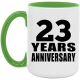 23rd Anniversary 23 Years Anniversary - 15oz Accent Mug Green