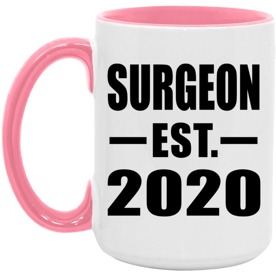 Surgeon Established EST. 2020 - 15oz Accent Mug Pink