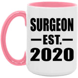 Surgeon Established EST. 2020 - 15oz Accent Mug Pink