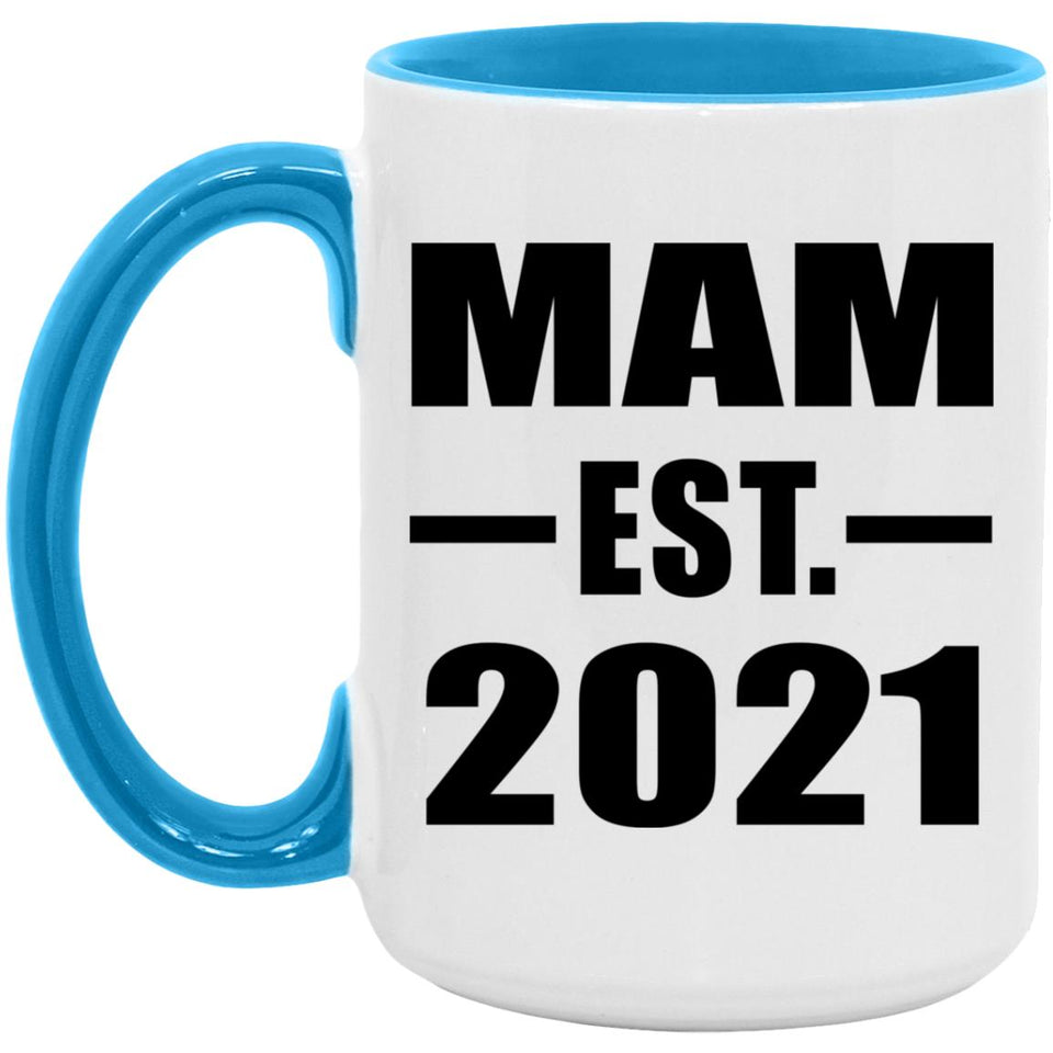 Mam Established EST. 2021 - 15oz Accent Mug Blue