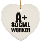 A+ Social Worker - Heart Ornament