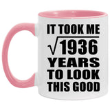 44th Birthday Took Square Root of 1936 Years To Look Good - 11oz Accent Mug Pink
