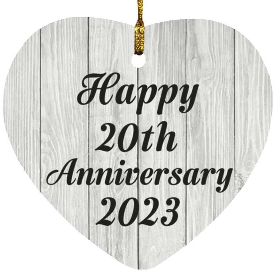 Happy 20th Anniversary 2023 - Heart Ornament F