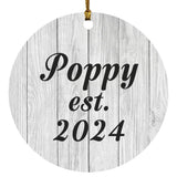 Poppy Established Est. 2024 - Circle Ornament F