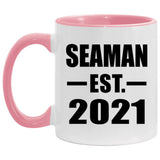 Seaman Established EST. 2021 - 11oz Accent Mug Pink