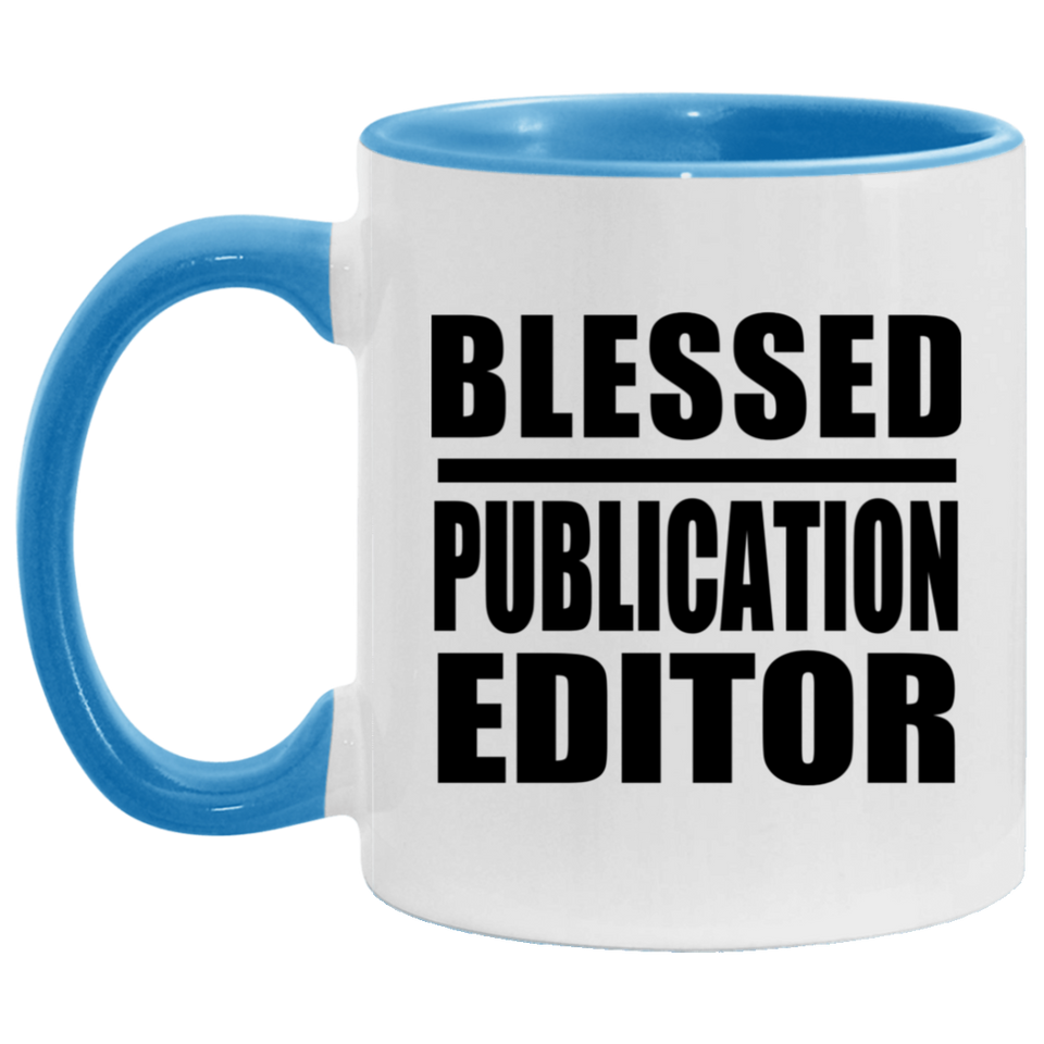 Blessed Publication Editor - 11oz Accent Mug Blue