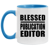 Blessed Publication Editor - 11oz Accent Mug Blue