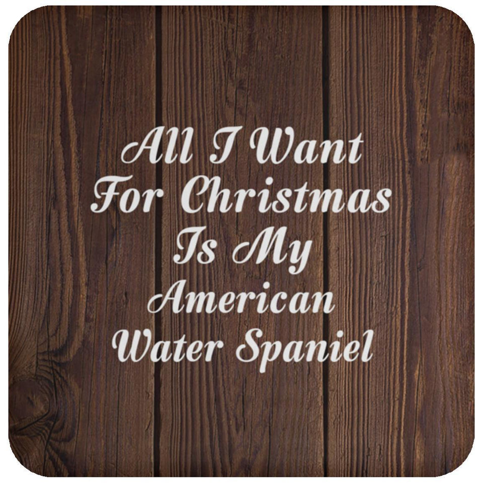 All I Want For Christmas Is My American Water Spaniel - Drink Coaster D