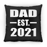 Dad Established EST. 2021 - Throw Pillow Black