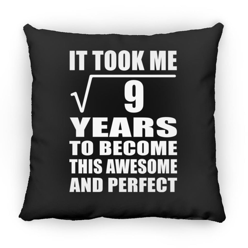 3rd Birthday Took Square Root of 9 Years To Awesome - Throw Pillow Black