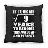 3rd Birthday Took Square Root of 9 Years To Awesome - Throw Pillow Black