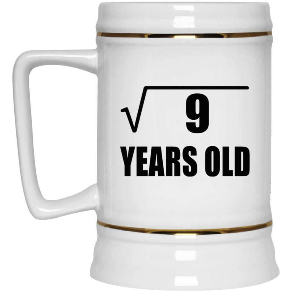 3rd Birthday Square Root of 9 Years Old - Beer Stein