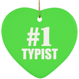 Number One #1 Typist - Heart Ornament