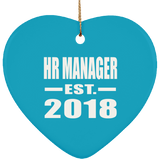 HR Manager Established EST. 2018 - Heart Ornament