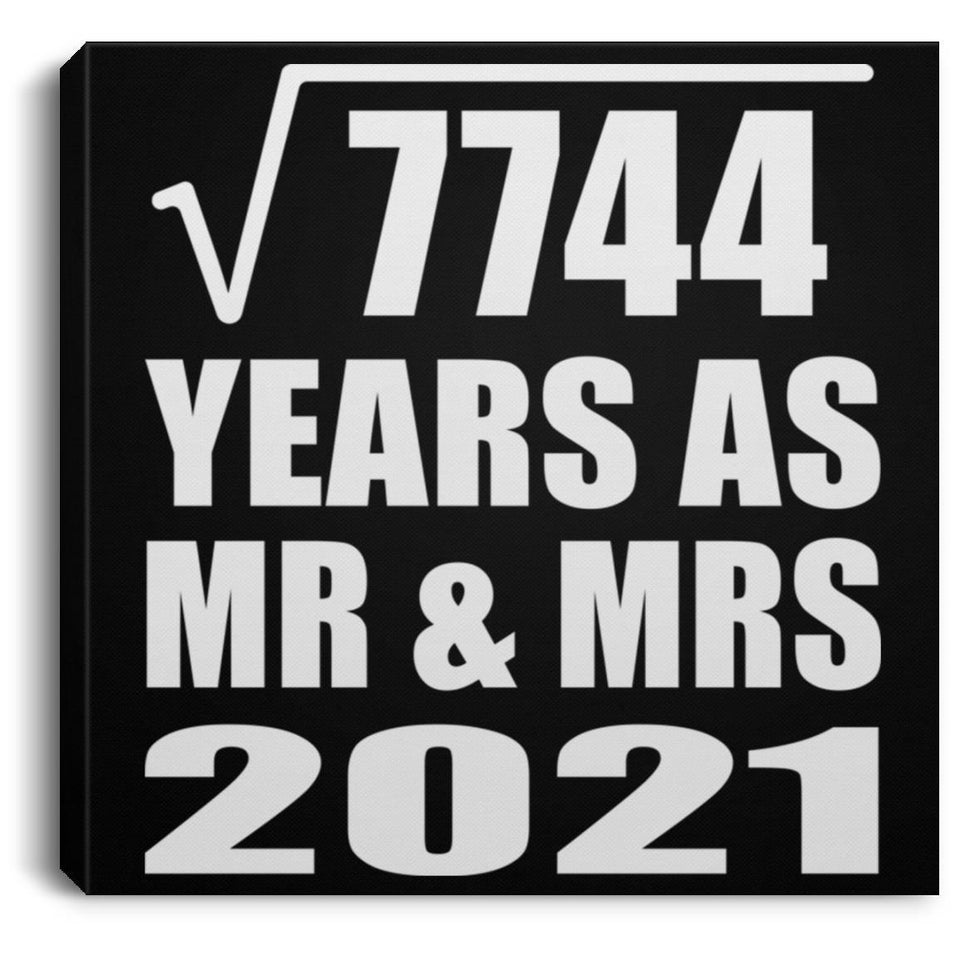 88th Anniversary Square Root of 7744 Years As Mr & Mrs 2021 - Canvas Square