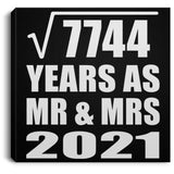 88th Anniversary Square Root of 7744 Years As Mr & Mrs 2021 - Canvas Square