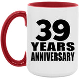 39th Anniversary 39 Years - 15oz Accent Mug Red