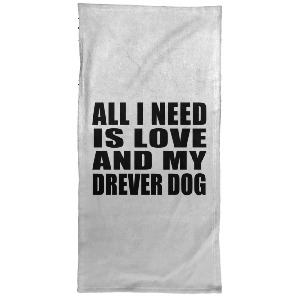 All I Need Is Love And My Drever Dog - Hand Towel