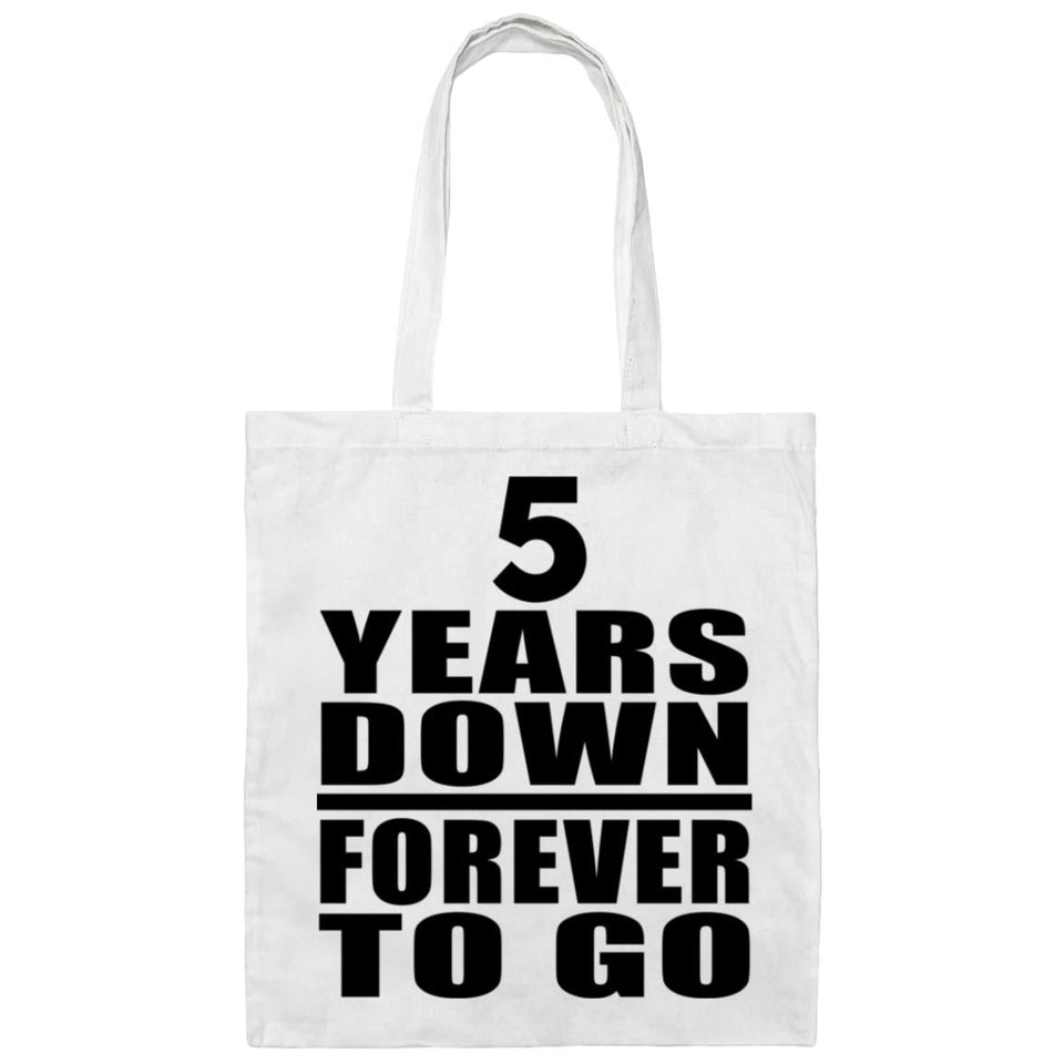 5th Anniversary 5 Years Down Forever to Go - Tote Bag White