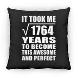 42nd Birthday Took Square Root of 1764 Years To Awesome - Throw Pillow Black