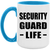 Security Guard Life - 15oz Accent Mug Blue