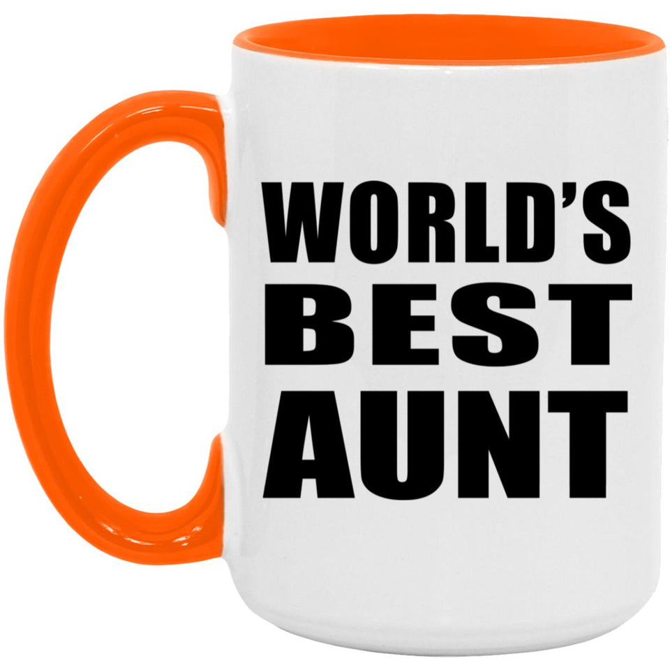 World's Best Aunt - 15oz Accent Mug Orange