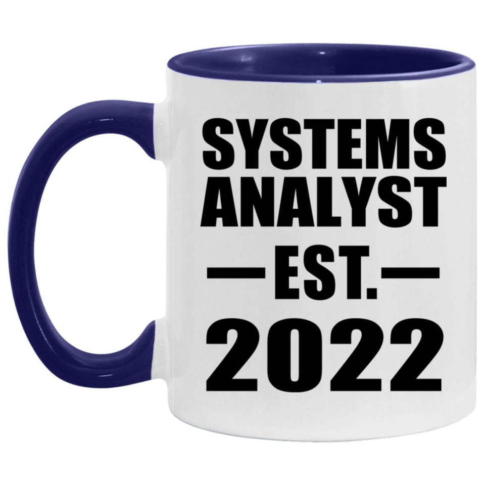 Systems Analyst Established Est. 2022 - 11oz Accent Mug Purple