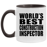 World's Best Construction Inspector - 11oz Accent Mug Black