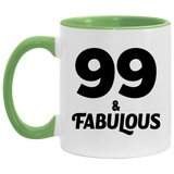 99th Birthday 99 & Fabulous - 11oz Accent Mug Green